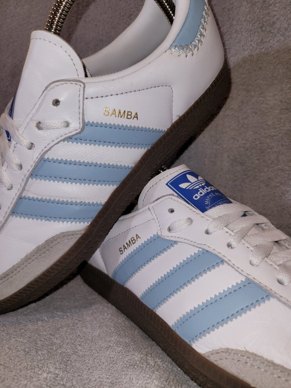 Adidas Samba OG White Sky Blue Brown Gum Sole Sneakers JI2003 - Picture 15 of 15